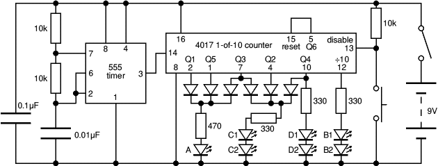 Circuit diagram for dice project