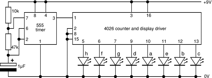 Circuit diagram for 'random' flasher